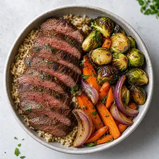 Steak and Roasted Vegetable Bowl