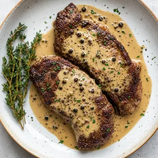 Steak With Peppercorn Sauce