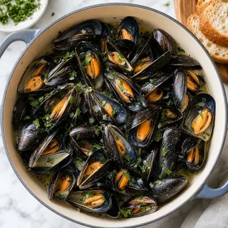 Steamed Mussels in White Wine