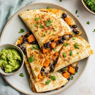 Sweet Potato Quesadilla with Black Beans