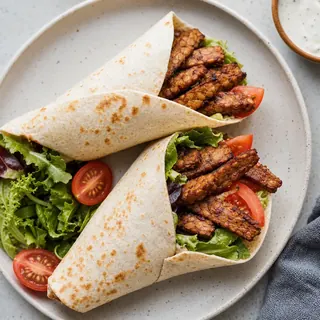 Tempeh Bacon and Tomato Wrap