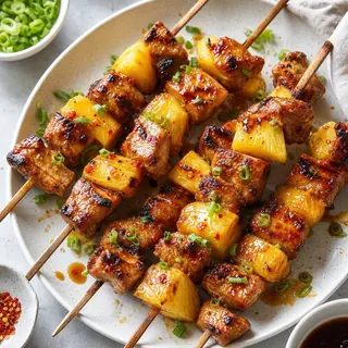 Teriyaki Pork and Pineapple Skewers
