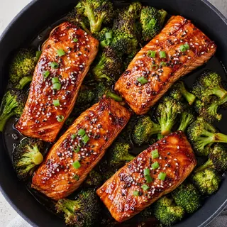 Teriyaki Salmon and Broccoli