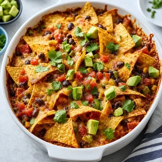 Tortilla Chip Casserole with Beans