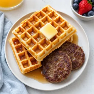 Waffles with Sausage Patties