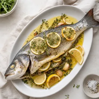 Whole Roasted Branzino with Lemon