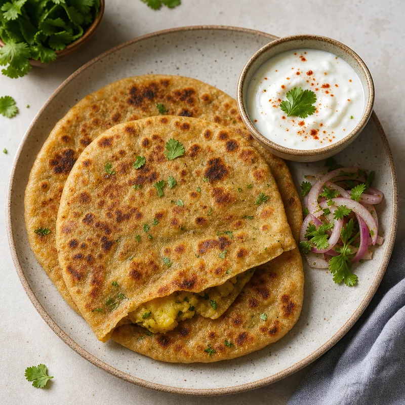 Aloo Paratha with Yogurt