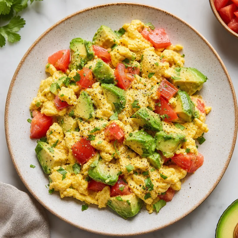Avocado and Tomato Scramble