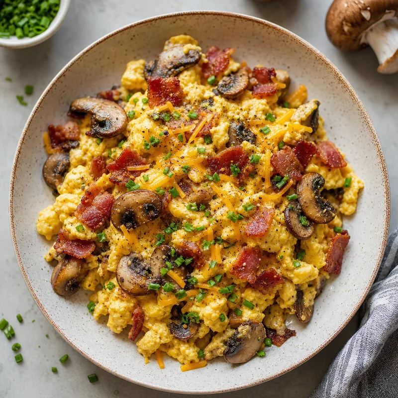 Bacon and Mushroom Scramble