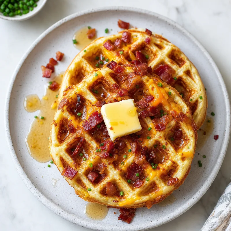 Bacon Cheddar Breakfast Waffles