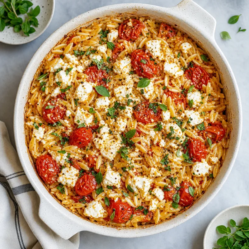 Baked Feta and Tomato Orzo