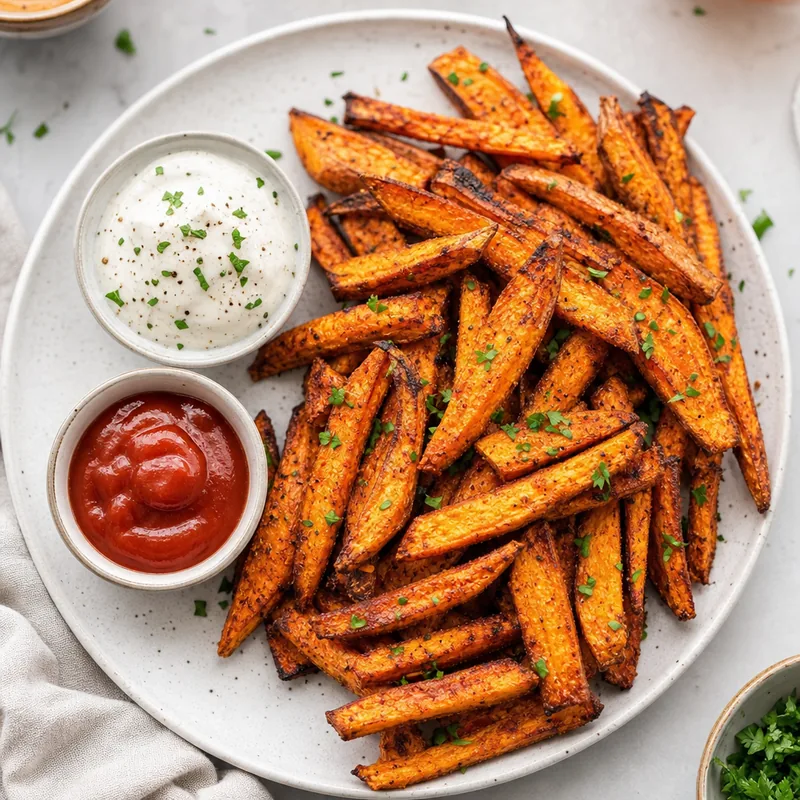 Baked Sweet Potato Fries Plate