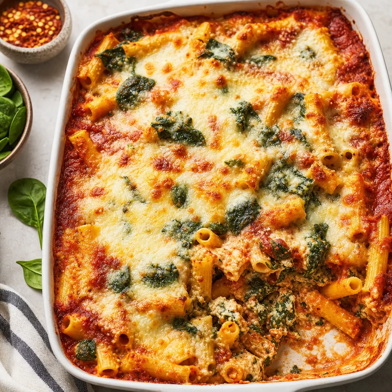 Baked Ziti with Spinach