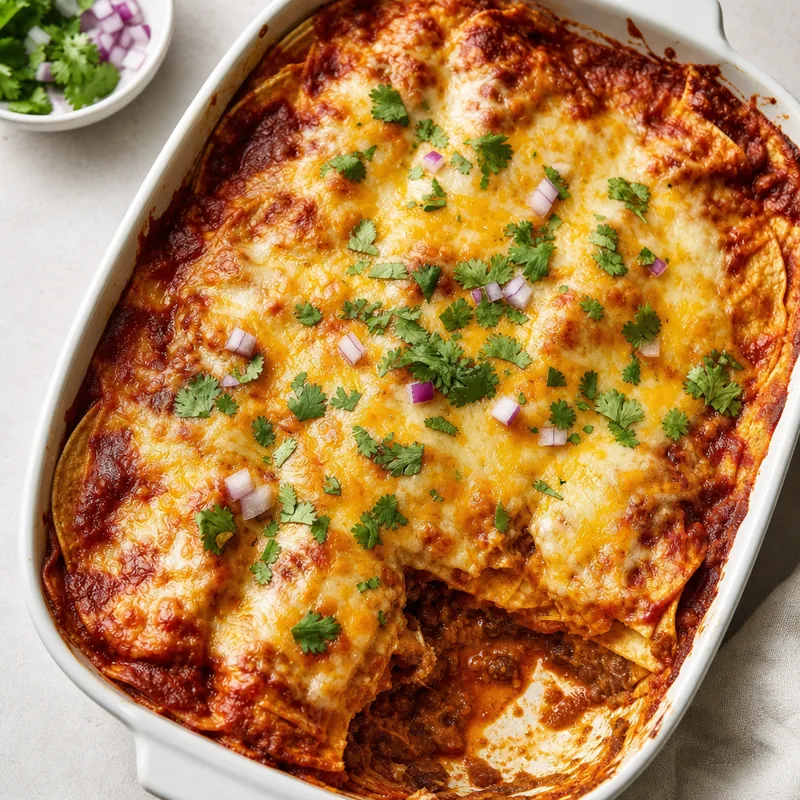 Bean & Cheese Enchilada Bake