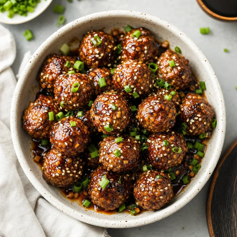 Beef Meatballs with Asian Glaze