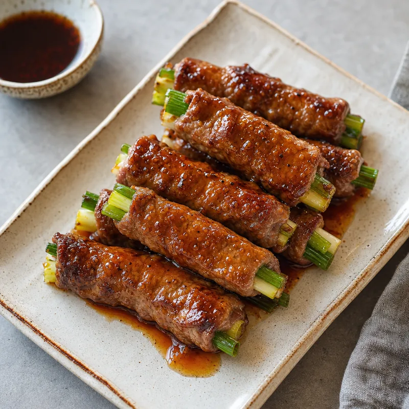 Beef Negimaki Rolls with Sauce