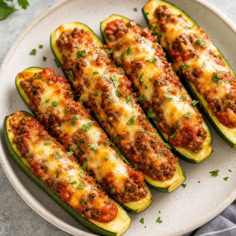 Beef Stuffed Zucchini Boats