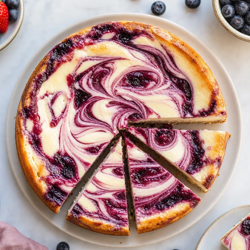 Berry Swirl Cheesecake Cake