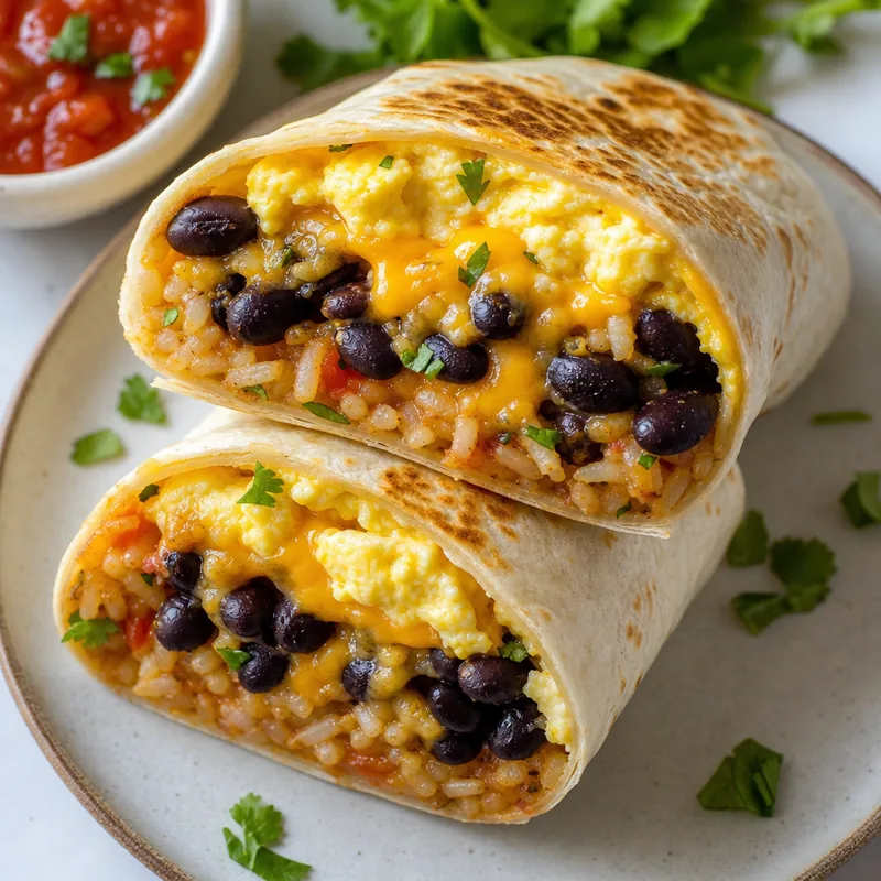 Black Bean and Cheese Breakfast Burrito