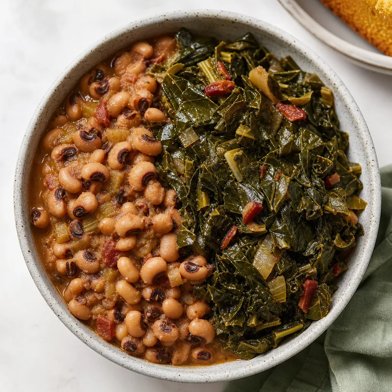 Black Eyed Peas and Collard Greens