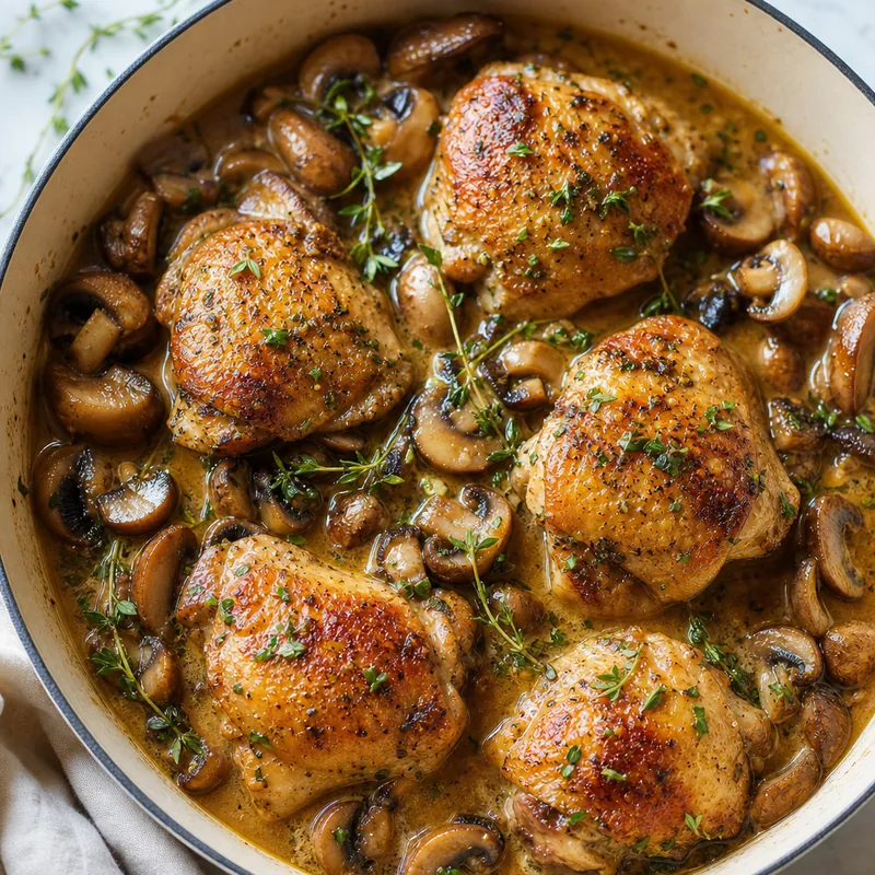 Braised Chicken with Mushrooms