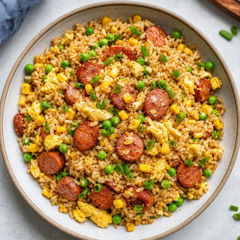 Breakfast Fried Rice with Sausage