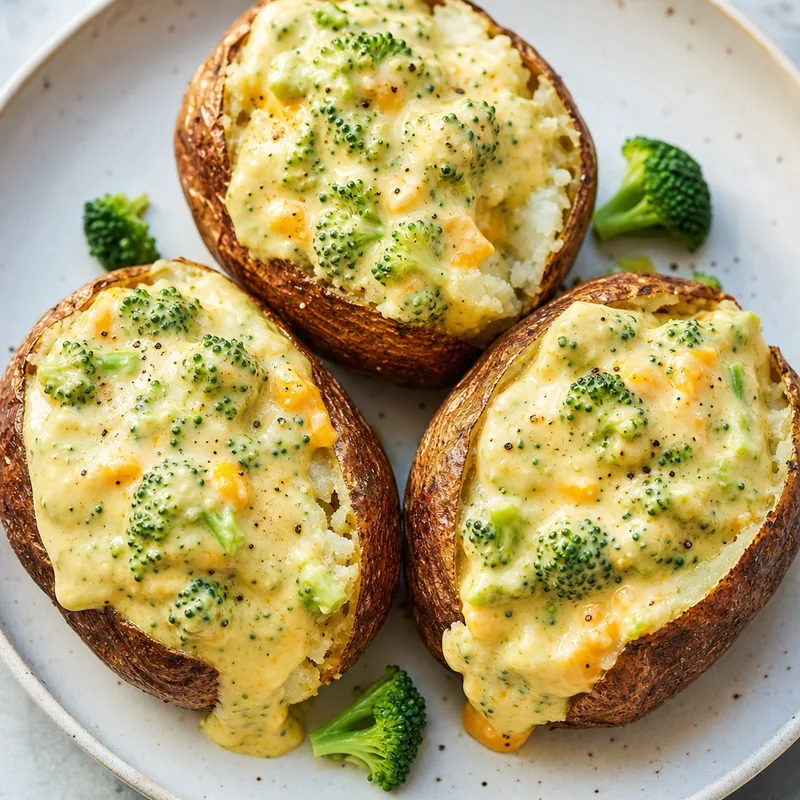 Broccoli Cheddar Baked Potatoes
