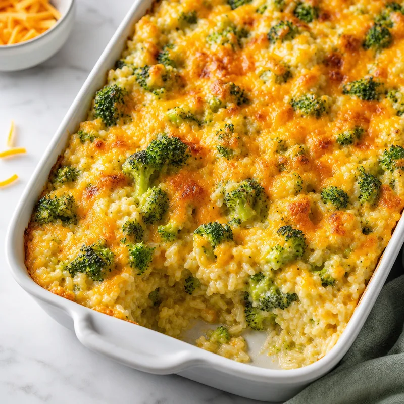 Broccoli Cheddar Rice Casserole