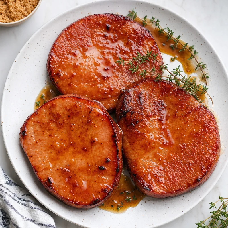 Brown Sugar Glazed Ham Steaks