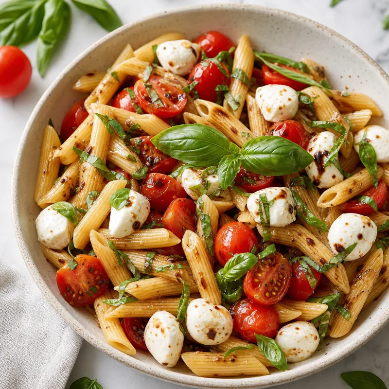 Caprese Pasta Salad with Mozzarella