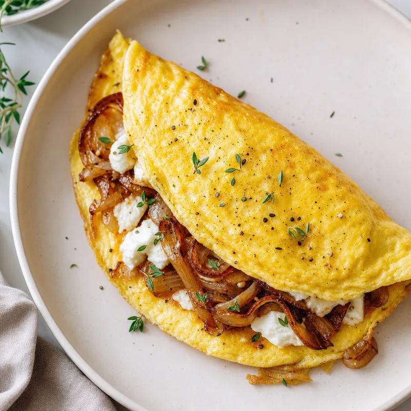 Caramelized Onion and Goat Cheese Omelet
