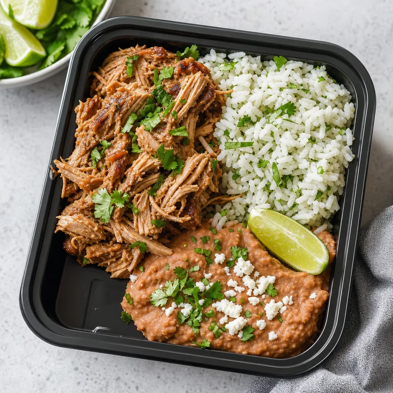 Carnitas Rice and Bean Box