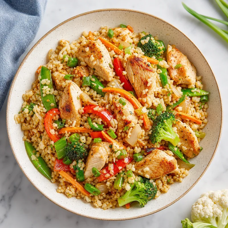 Cauliflower Rice Stir Fry with Chicken