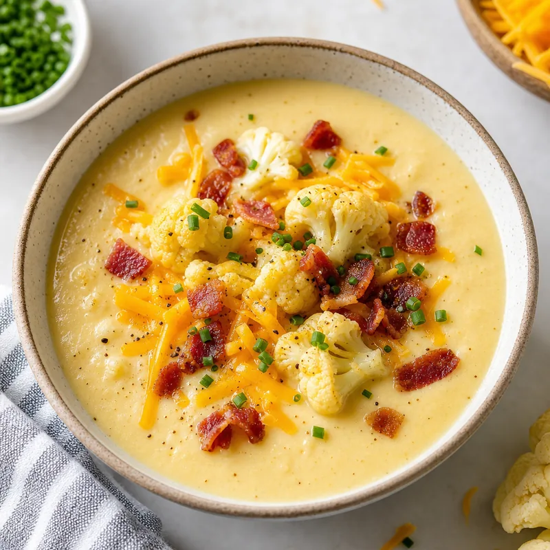 Cheesy Cauliflower Soup