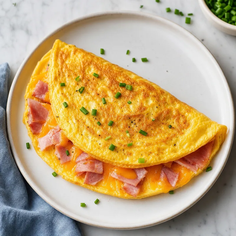 Cheesy Ham Omelet