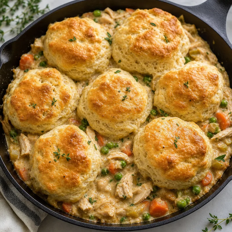 Chicken & Biscuit Skillet Pie