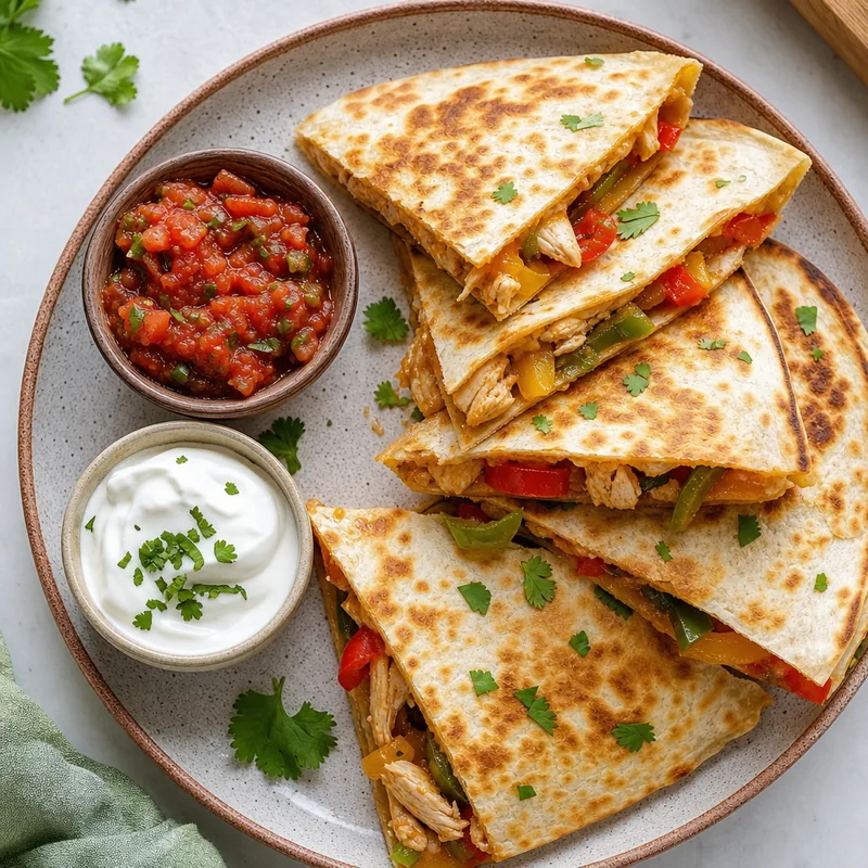 Chicken Quesadillas with Peppers
