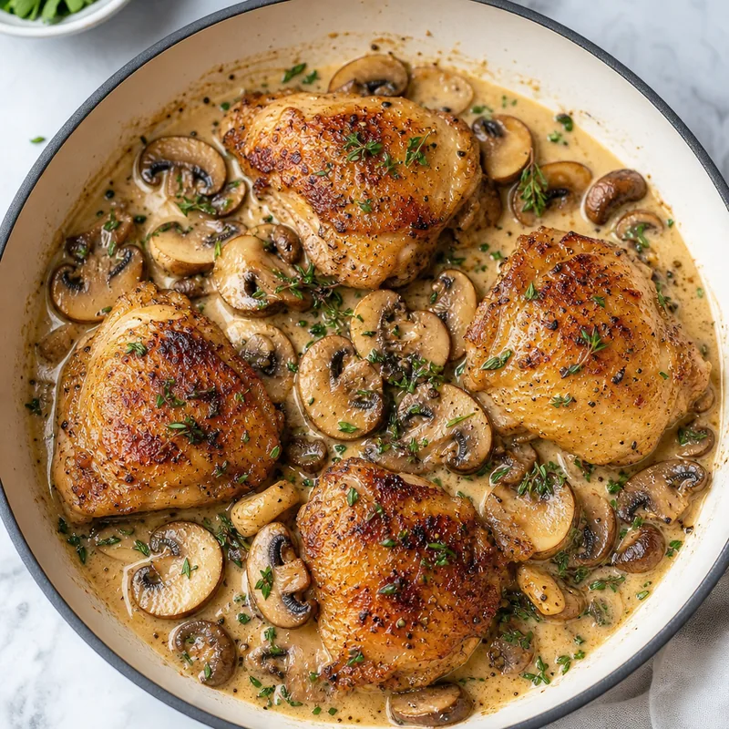 Chicken Thigh and Mushroom Sauté