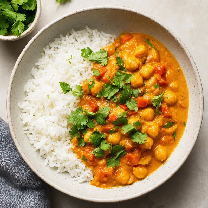 Chickpea Curry Rice Bowl