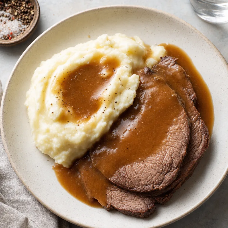 Classic Mashed Potato Dinner with Roast Beef