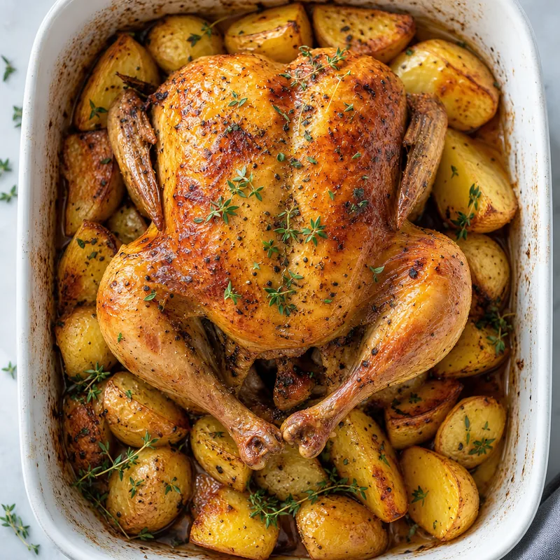 Classic Roast Chicken and Potatoes