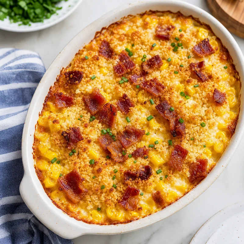 Creamed Corn Casserole with Bacon