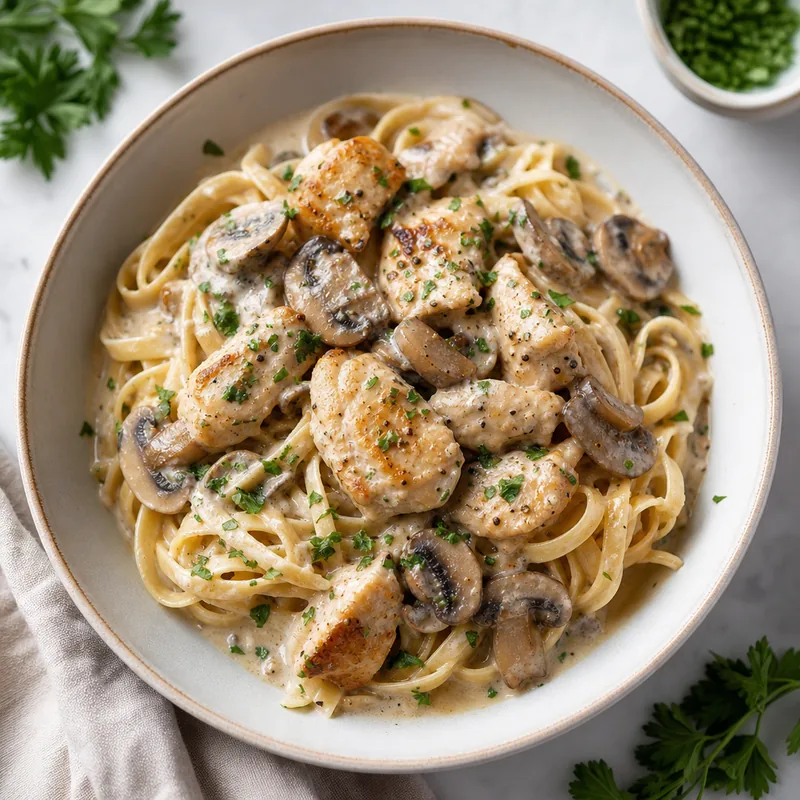 Creamy Chicken and Mushroom Pasta