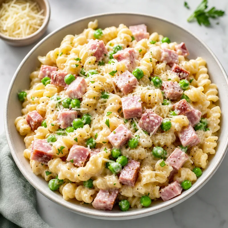 Creamy Ham and Pea Pasta