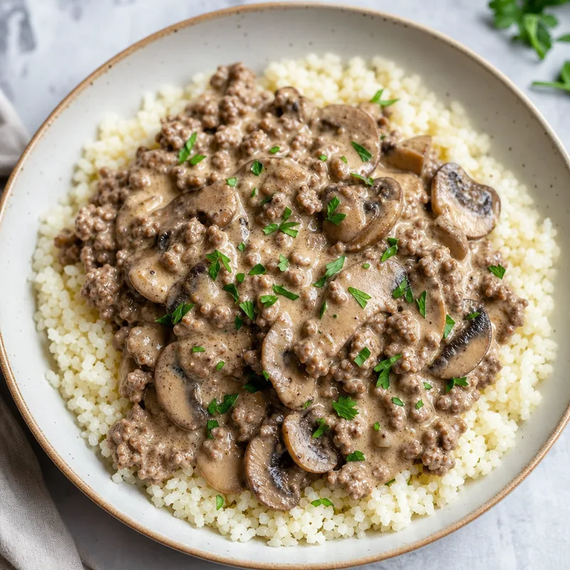Creamy Mushroom Ground Beef