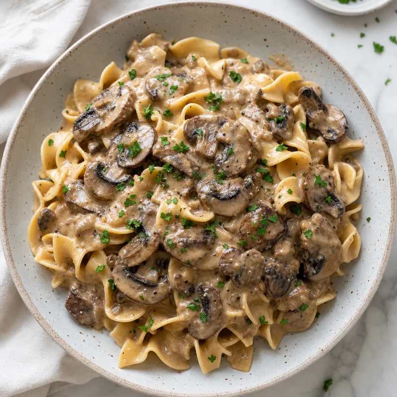 Creamy Mushroom Stroganoff