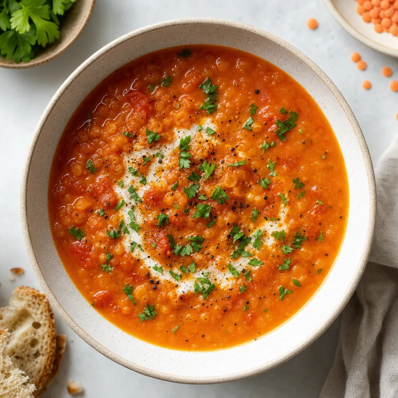 Creamy Tomato Lentil Soup