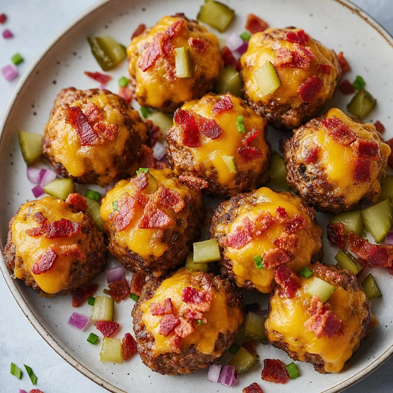 Crispy Bacon Cheeseburger Meatballs