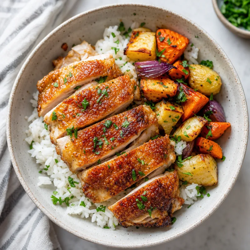 Crispy Chicken Skin Rice Bowl