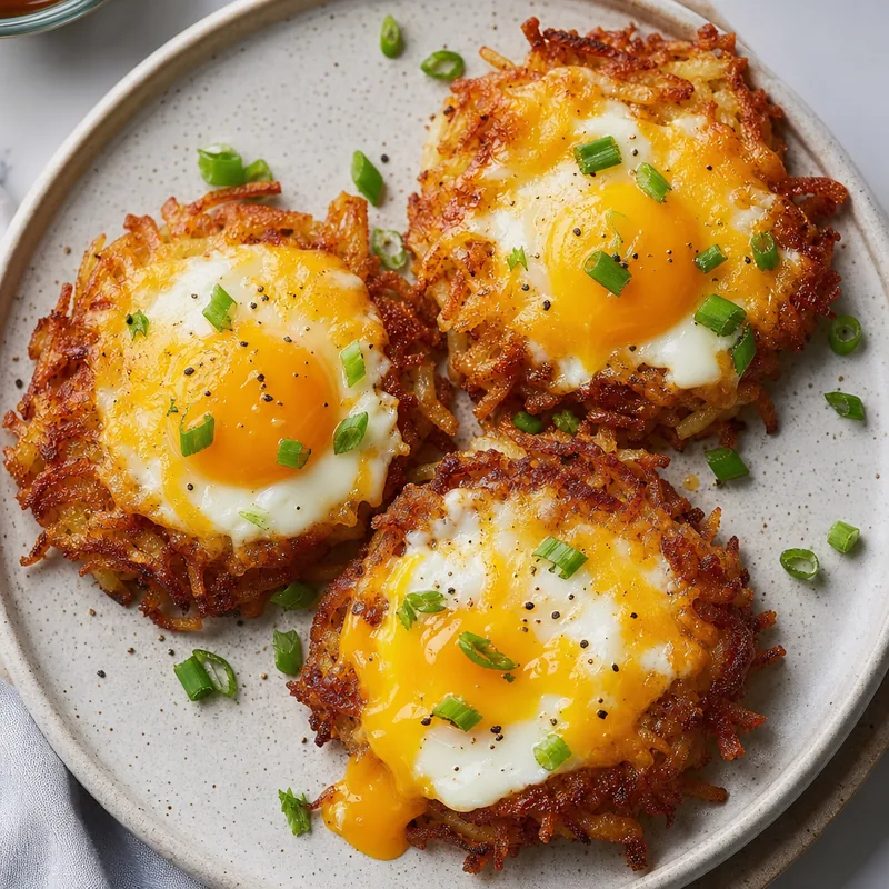 Crispy Hash Brown Patties with Eggs